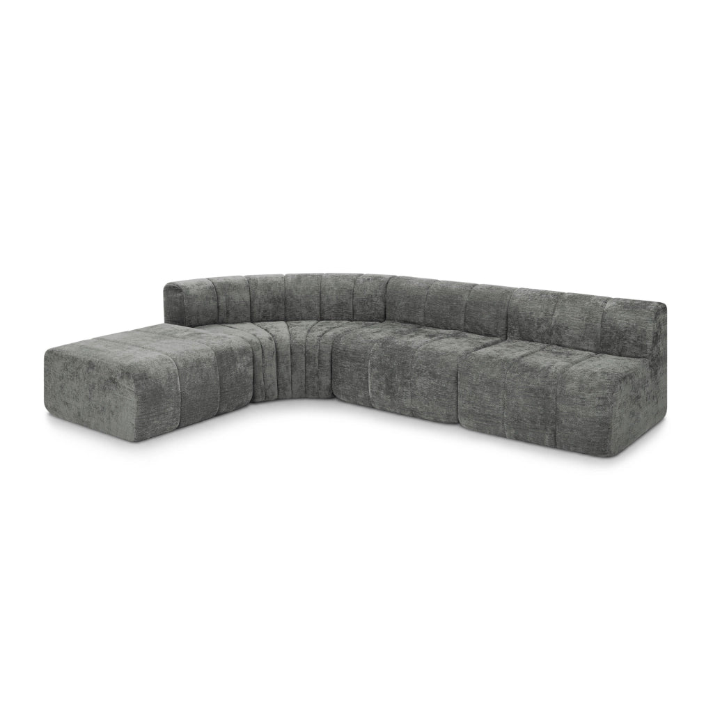 DIVANO Angolare Modulare in Chenille Grigio