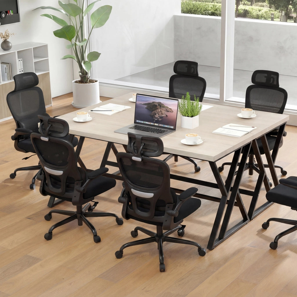 Sedia ufficio ergonomica ruote schienale alto rete supporto lombare, Sedia poggiatesta regolabile braccioli ribaltabili seduta imbottita spugna