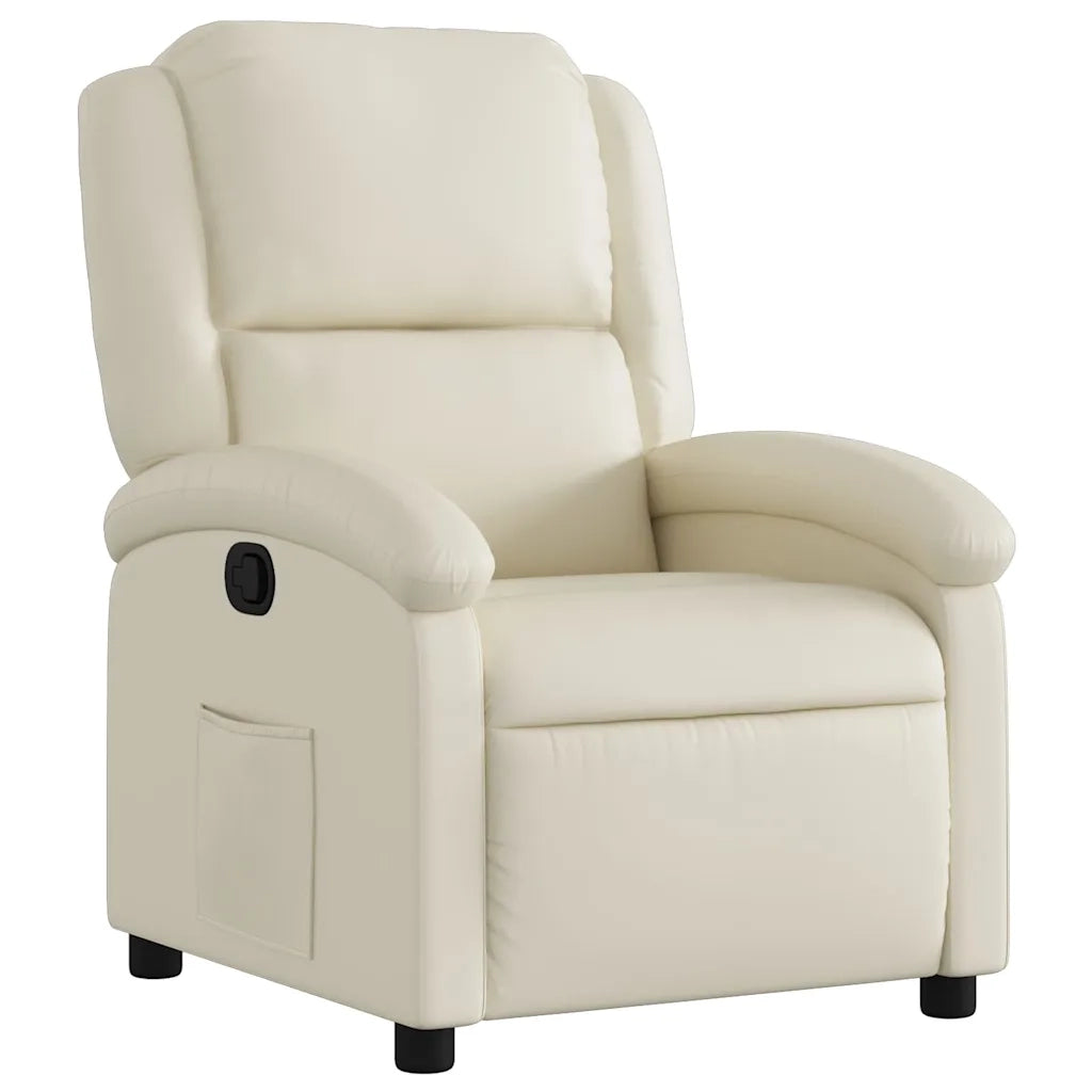 Poltrona | Sedia Relax Reclinabile Crema in Similpelle