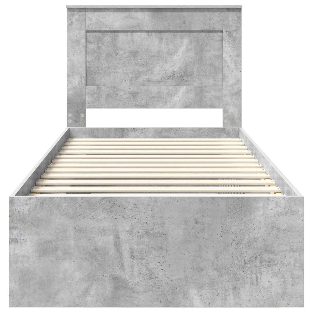 Letto singolo | Letto per adulti | Struttura del letto Grigio Concret¨¨ 100 x 200 cm Pino massello