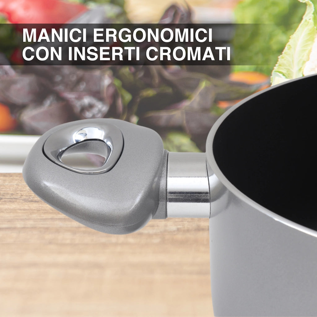 MAURY'S CHEF INDUCTION CASSERUOLA 24 CM CON FONDO IN TECNOLOGIA XYLAN