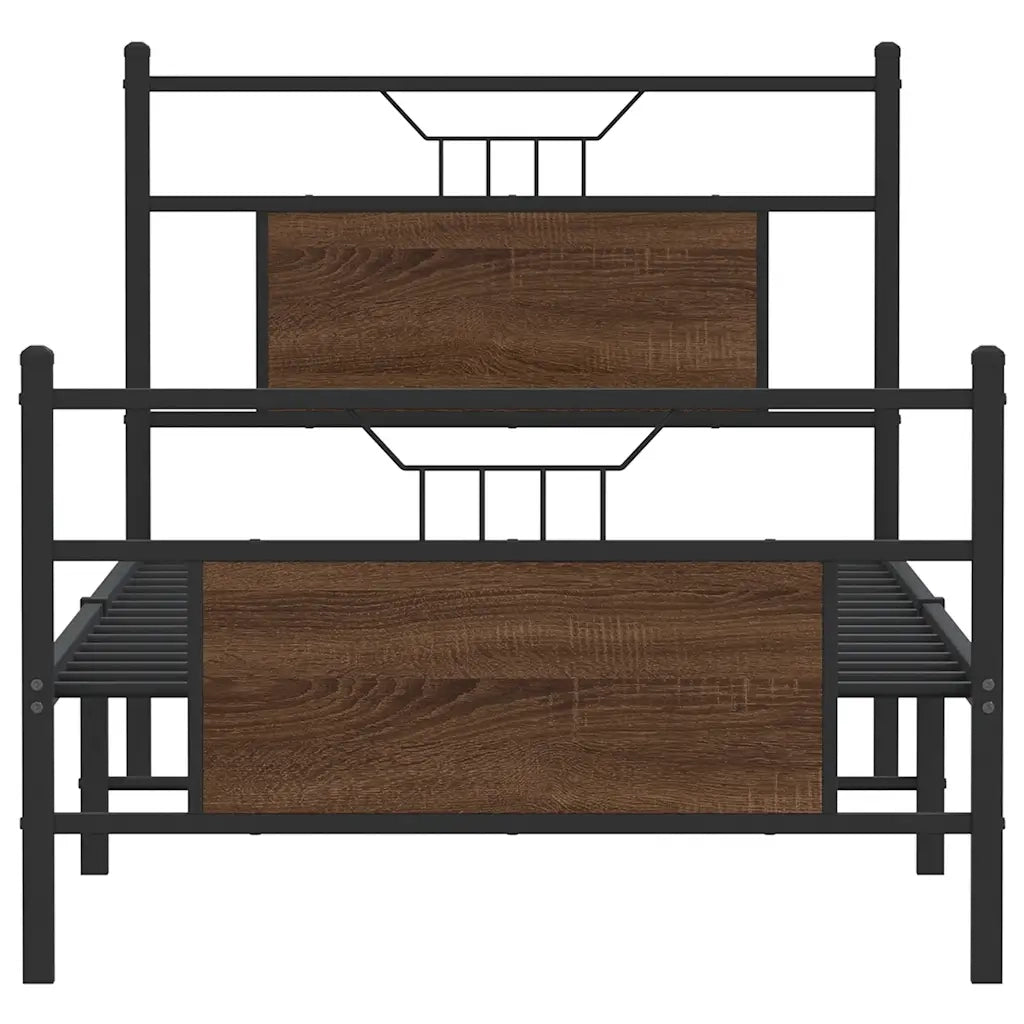 Letto singolo | Letto per adulti | Giroletto senza Materasso Rovere Marrone 90x190cm in Truciolato