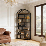 LIBRERIA 180 cm Design industriale MDF e metallo Nero/Marrone rustico