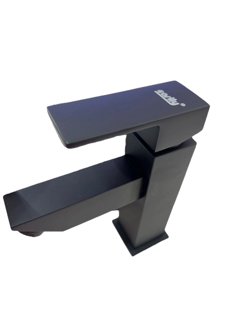 Miscelatore rubinetto lavabo bagno nero + piletta con saltarello 87207