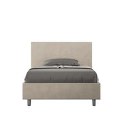 Letto una piazza e mezza contenitore imbottito 120x210 microfibra sabbia Adele