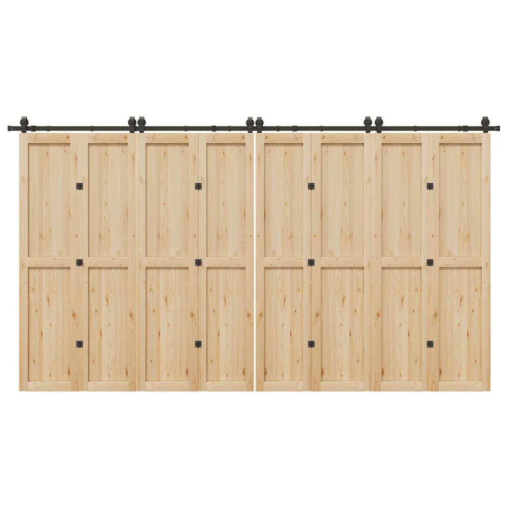 Kit di Binari per Porte Scorrevoli 400 cm Acciaio Nero CFW8338757