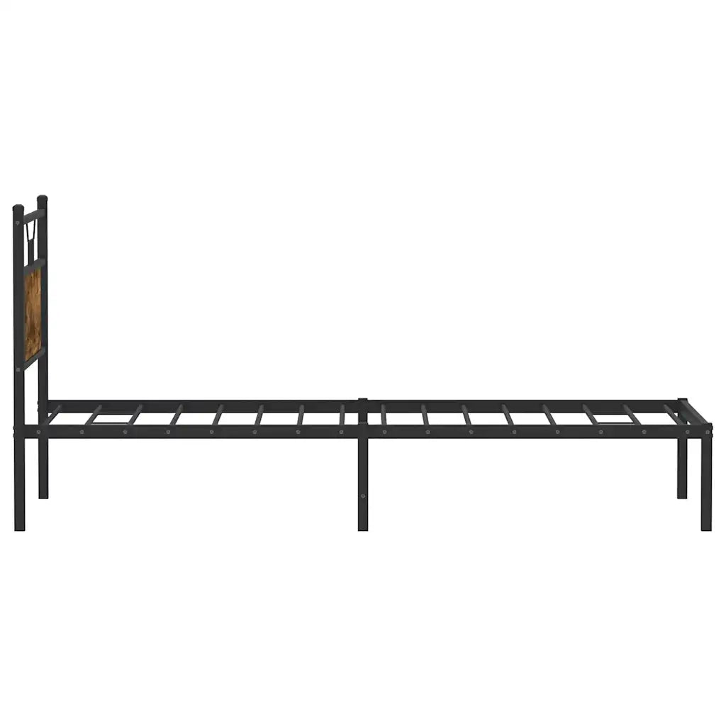 Giroletto senza Materasso-Struttura Letto Rovere Fumo 80x200 cm in Truciolato 774519