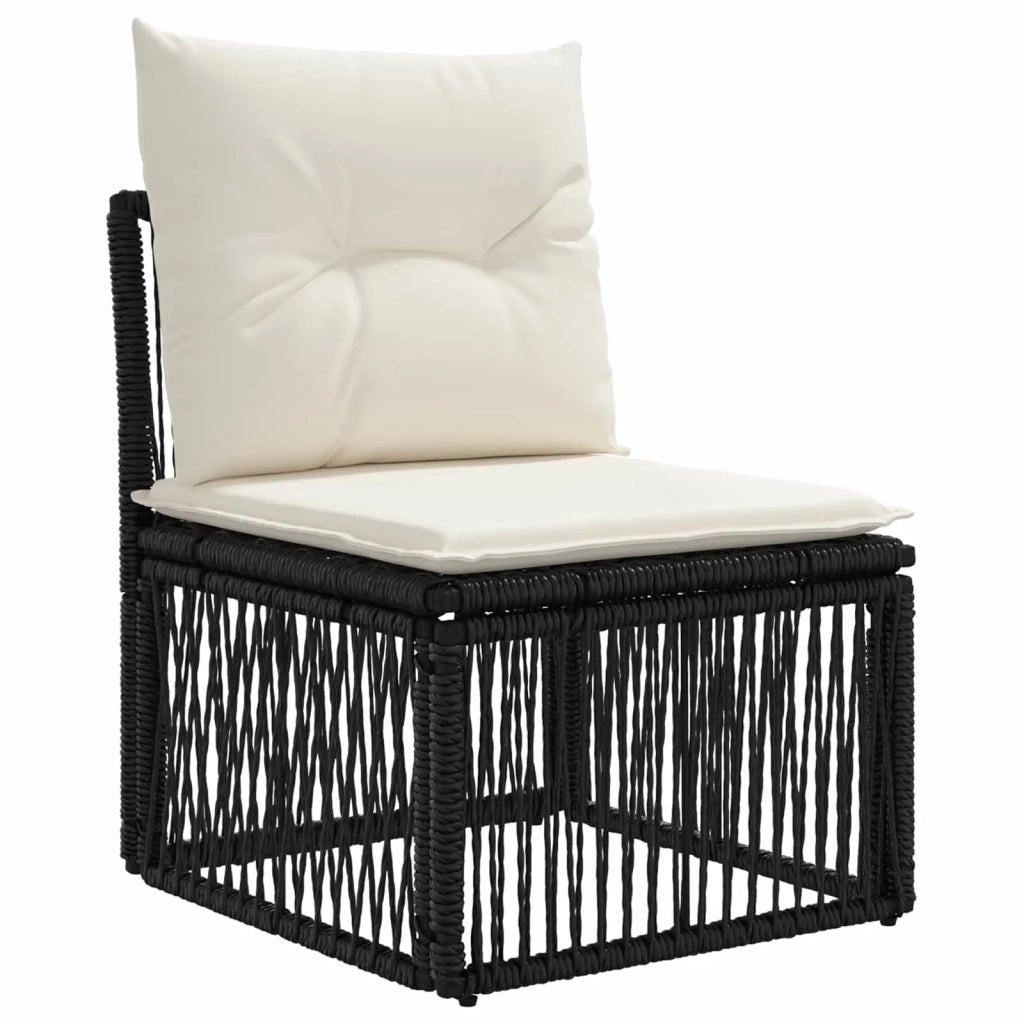 Set Divano da Giardino 6 pz Nero polyrattan 3436006