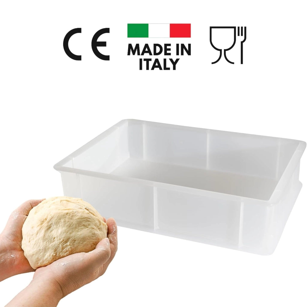 Contenitore per Lievitazione Pizza E Pane BPA-free - Cassetta Portaimpasto Certificata di Grado Alimentare - Made in Italy - 1 Box Impilabile 40x30x10 + 1 Coperchio