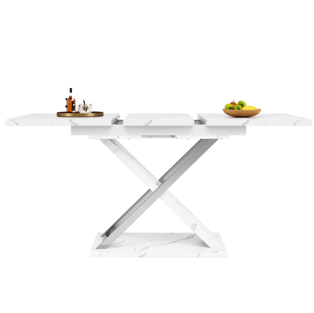 Tavolo da pranzo allungabile bianco 118-157x75 cm in MDF