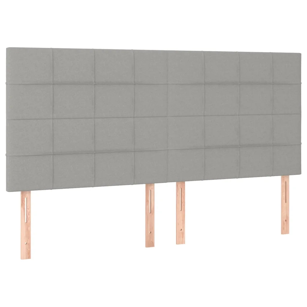 Testiera-Testata Decorativa Grigio Chiaro 160x5x118/128 cm Tessuto 851285