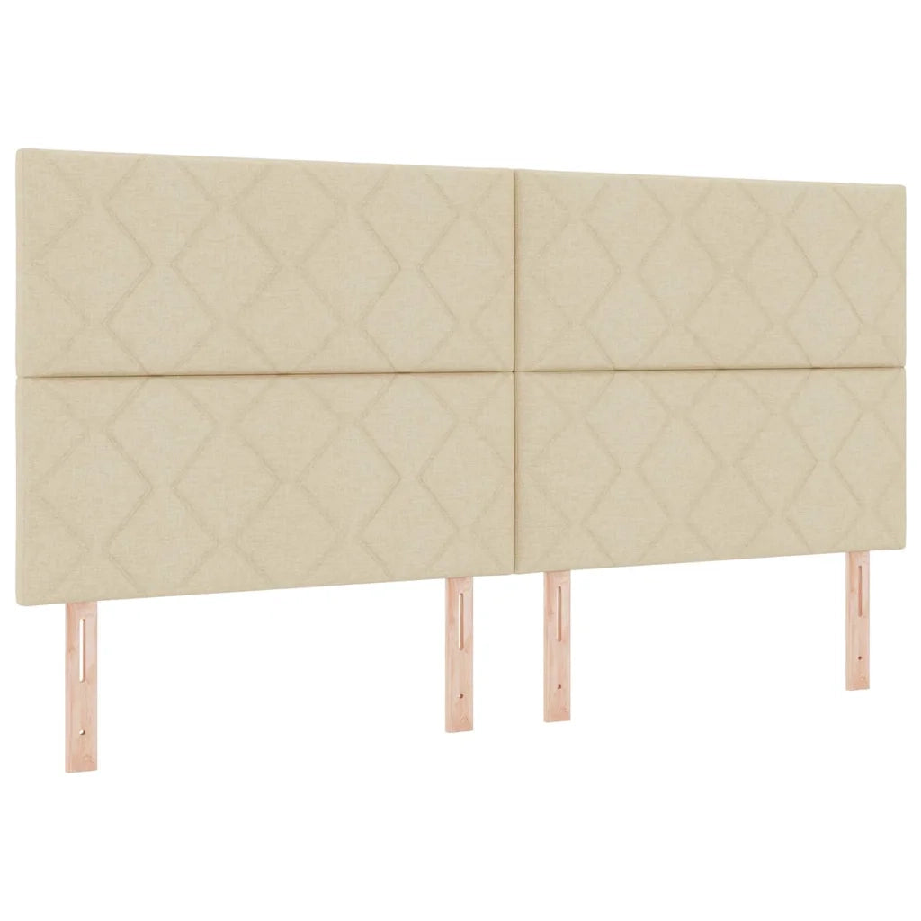 Struttura del letto con testiera Crema 200 x 200 cm Tessuto 3344835