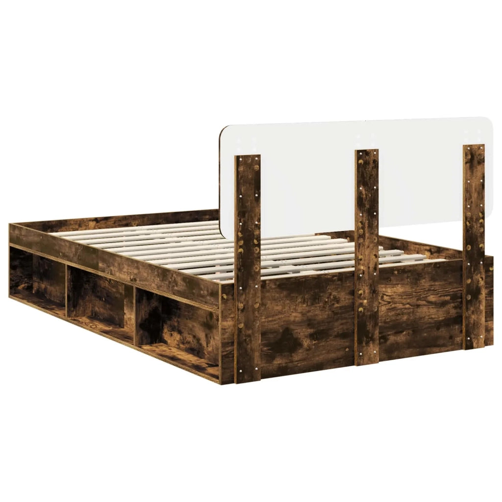 Letto matrimoniale | Letto per adulti | Struttura del letto Rovere fum¨¦ 120 x 190 cm Pino massello