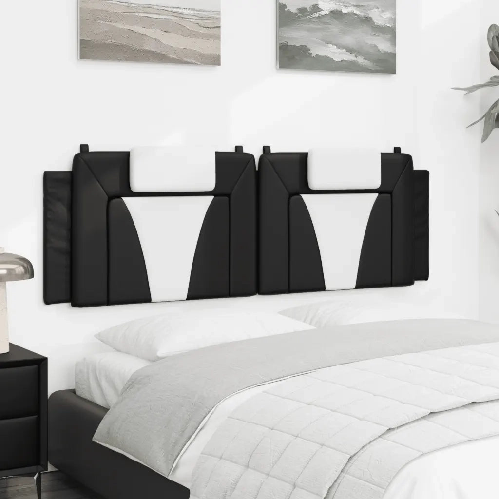 Cuscino Testiera Viana Nero e Bianco 160 cm in Similpelle 374802