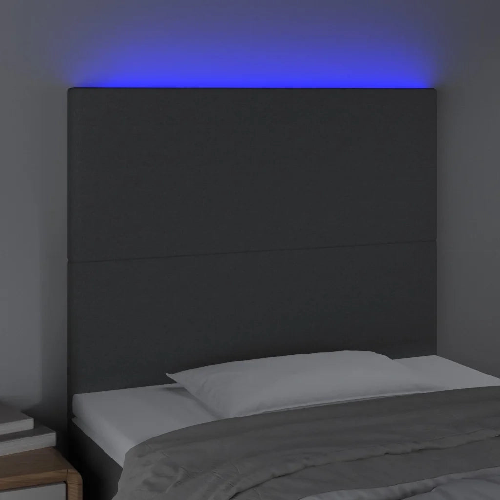 Testiera | Testata a LED GrigioScuro 100x5x118/128cm inTessuto