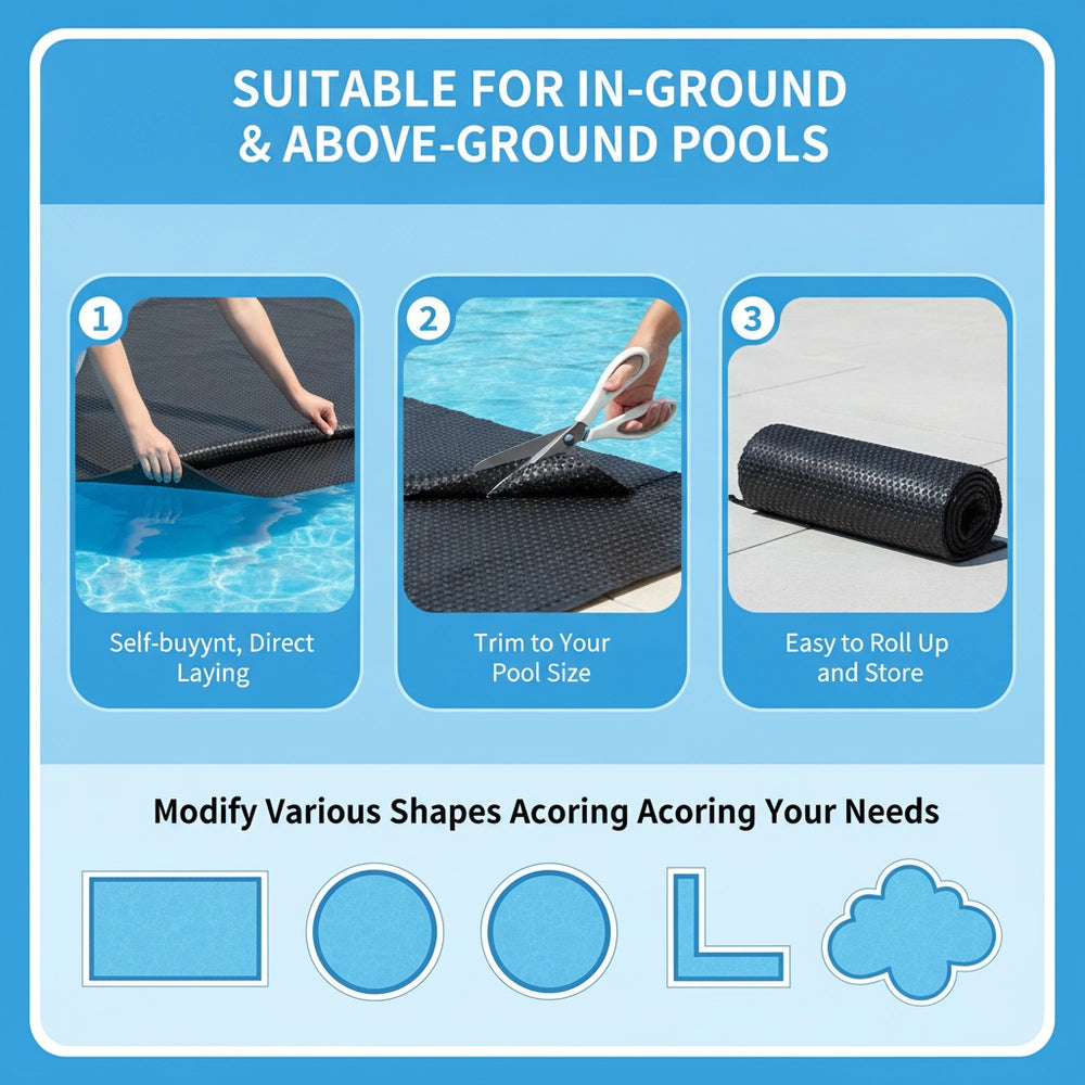 Pool Cover Black 732x366 Cm PE