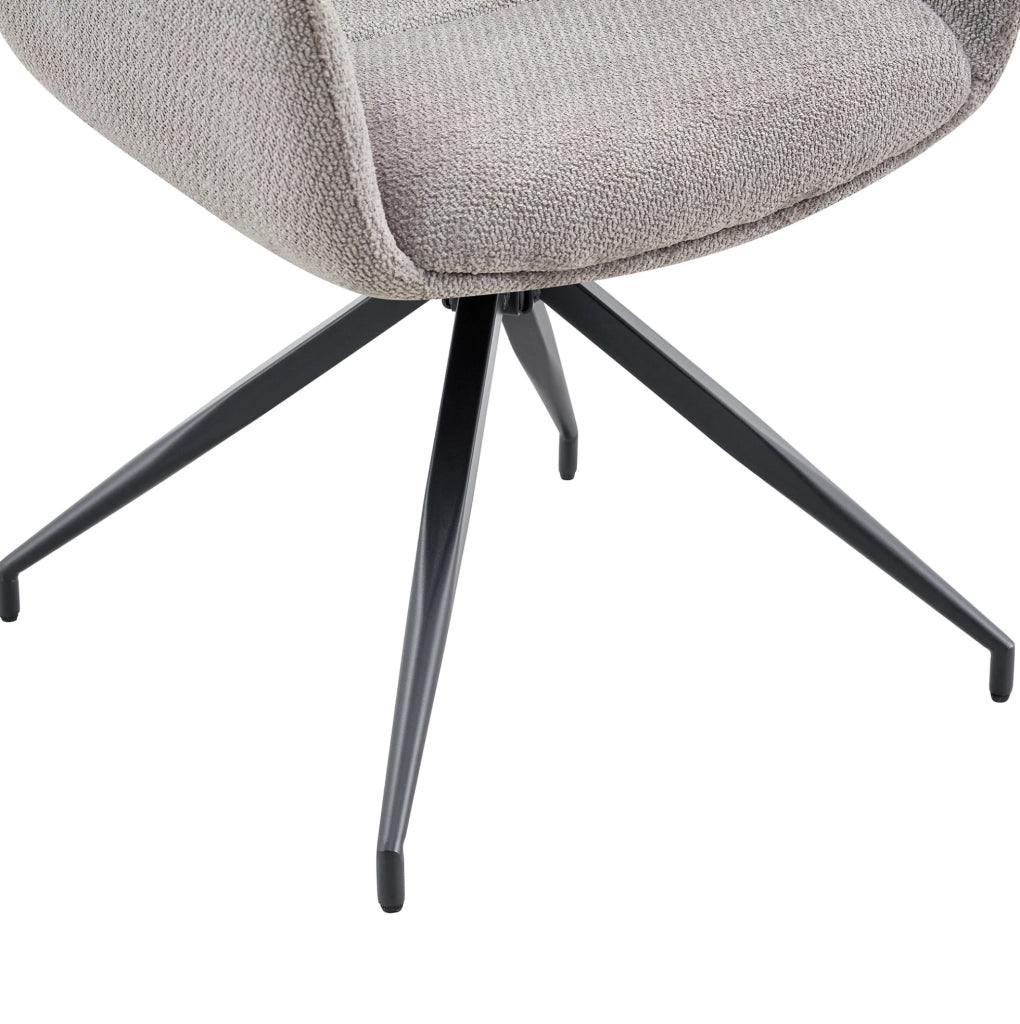 SEDIA girevole 360° in tessuto grigio e metallo nero