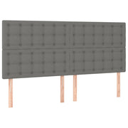 Testiera | Testata Grigio Scuro 160x5x118/128 cm Tessuto