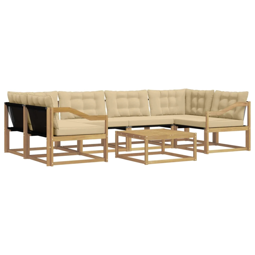 Set di divani da esterno 7 pz Bianco e Beige 3388479