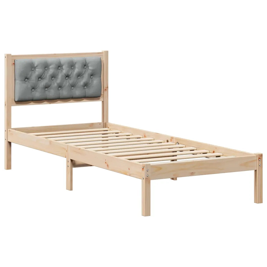 Letto singolo | Letto per adulti | Struttura del letto Grigio chiaro 75 x 190 cm Pino massello
