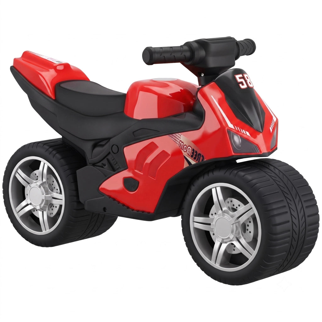 Moto Cavalcabile Balance Senza Pedali per Bambini 18-36 Mesi con Musica Rosso