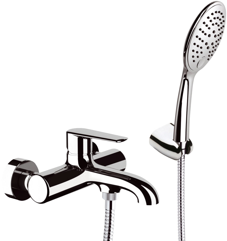 Kit Doccino e Miscelatore Monocomando per Vasca in Ottone Mariani Armonia Cromato