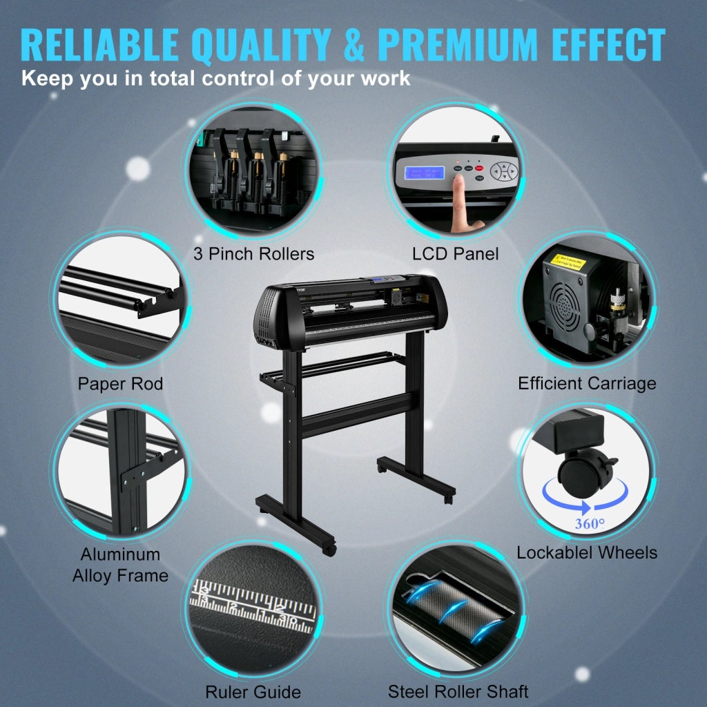 Plotter da Taglio Vinile SK-720L 720 mm 28,3 Pollici 10-800 mm/s con Bluetooth e USB per Bricolage e Fai da Te
