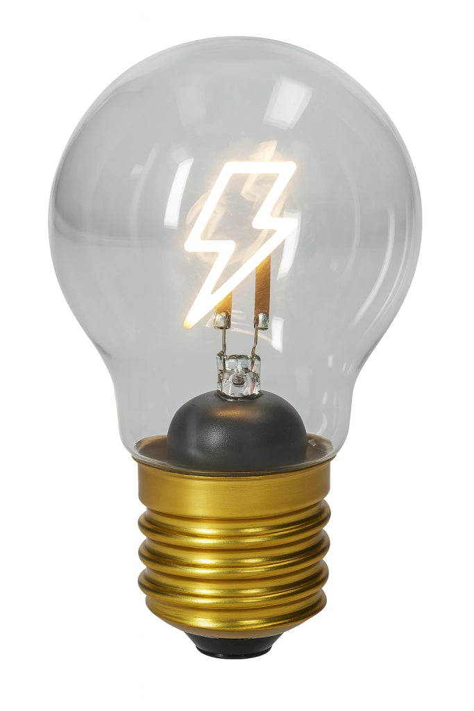 Lampadina in vetro con fulmine