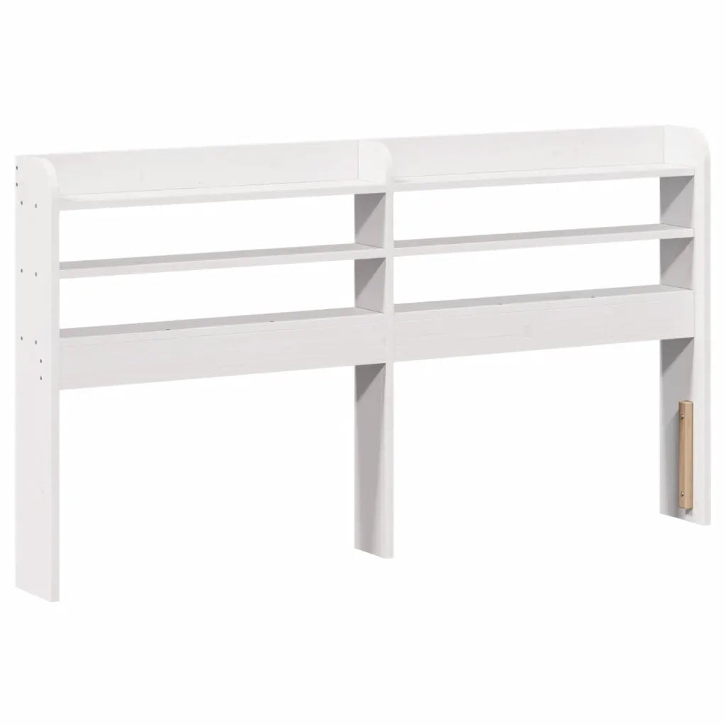 Letto matrimoniale | Letto per adulti | Giroletto con Testiera Bianco 140x190 cm in Legno Massello Pino