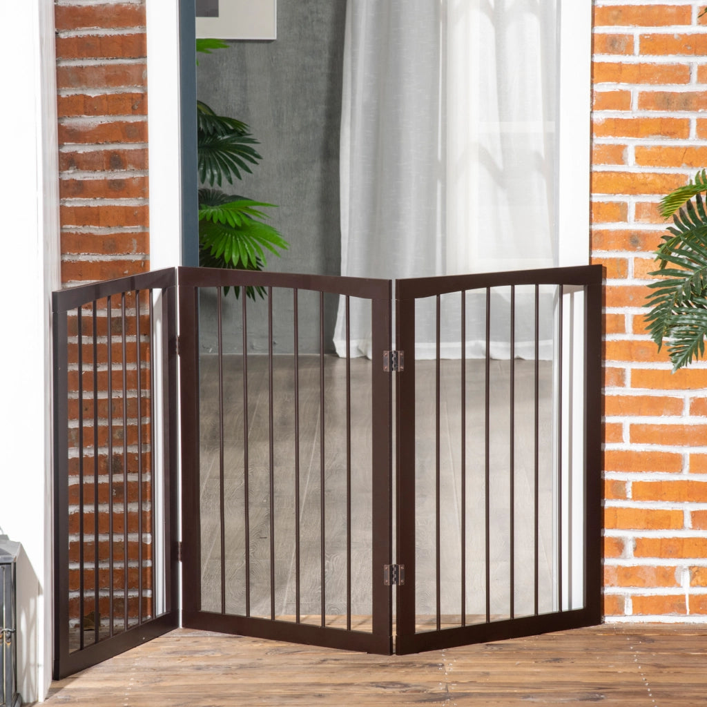 Barriera di sicurezza pieghevole 3 pannelli ¨C zephmum ¨C 160x76 cm colore marrone