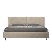 BS COM Letto matrimoniale king size senza rete imbottito 190x200 microfibra sabbia Large
