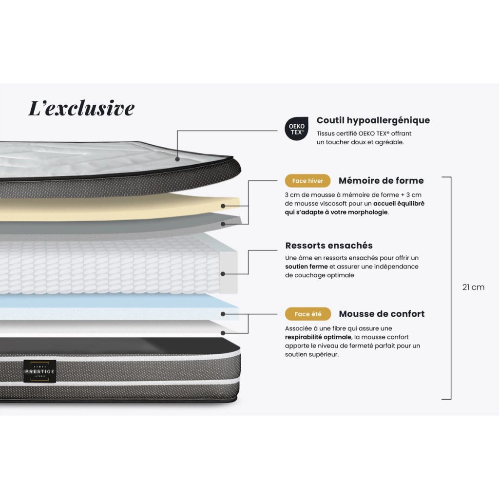 Materasso e base 90x190 cm - Esclusivo