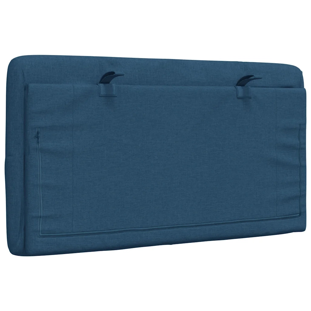 Coussin de tête de lit bleu 90 cm tissu
