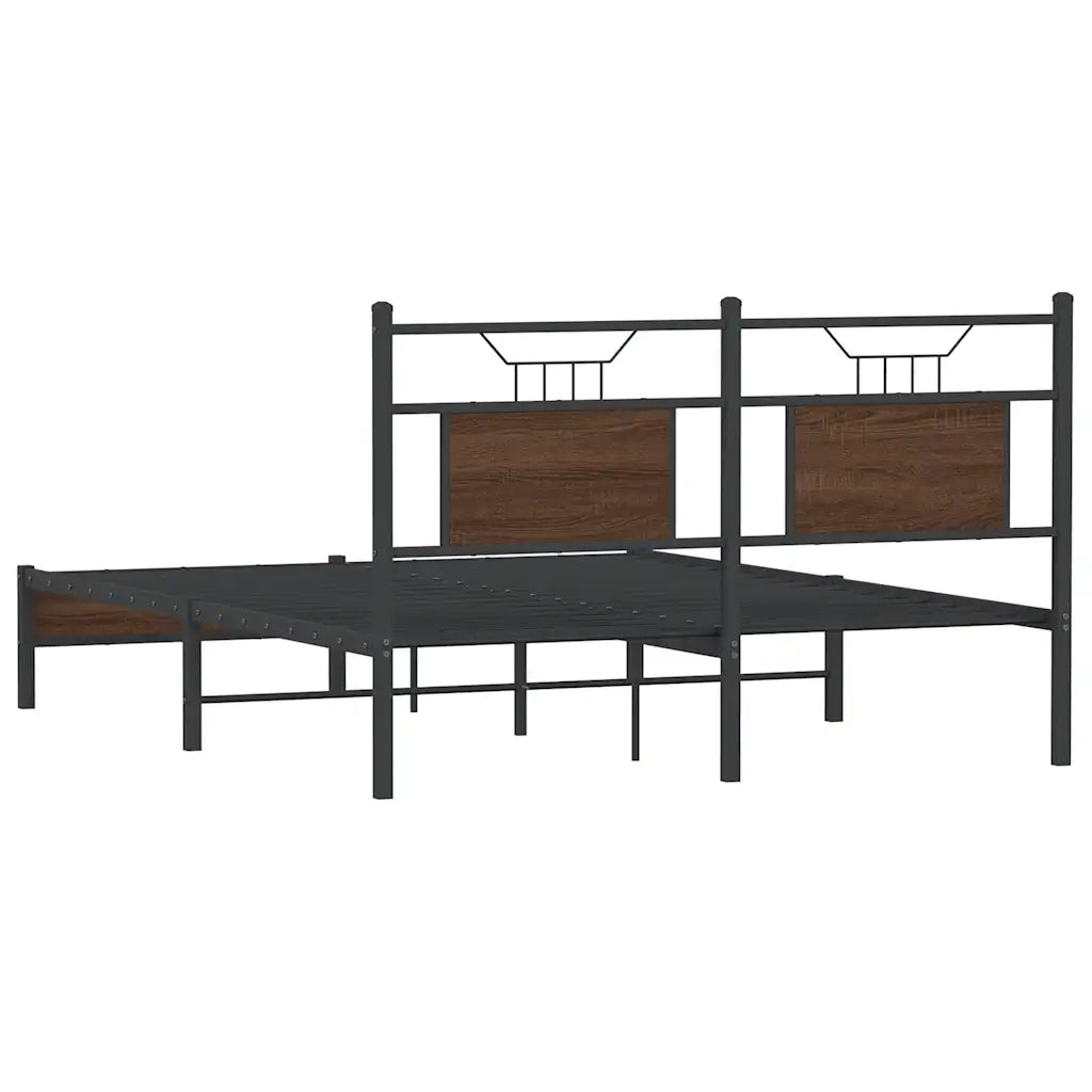 Letto matrimoniale | Letto per adulti | Giroletto senza Materasso Rovere Marrone 137x190 cm Truciolato