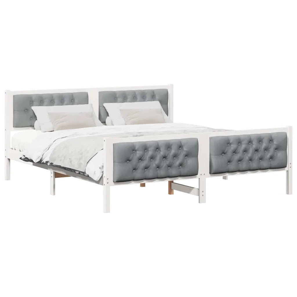 Letto matrimoniale | Letto per adulti | Struttura del letto Grigio chiaro 160 x 200 cm Pino massello
