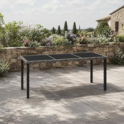Garden Dining Table, Grey, 180x70x73 Cm, Poly Rattan