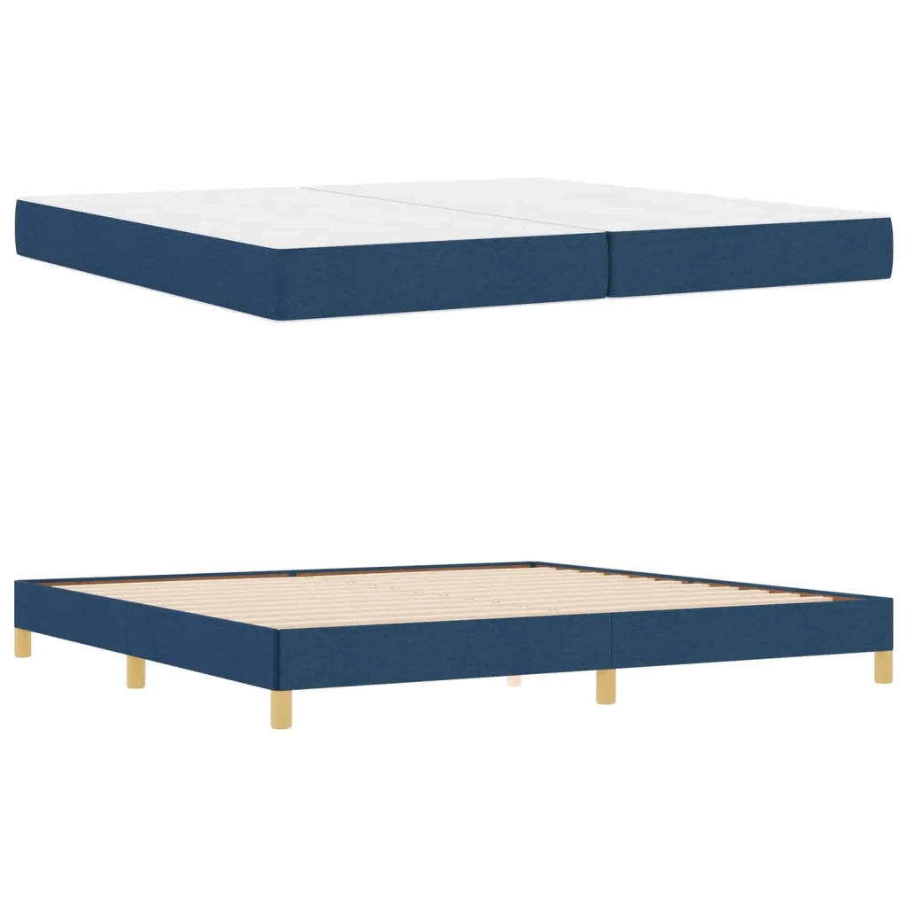 Letto a molle con materasso Blu 200 x 200 cm Tessuto