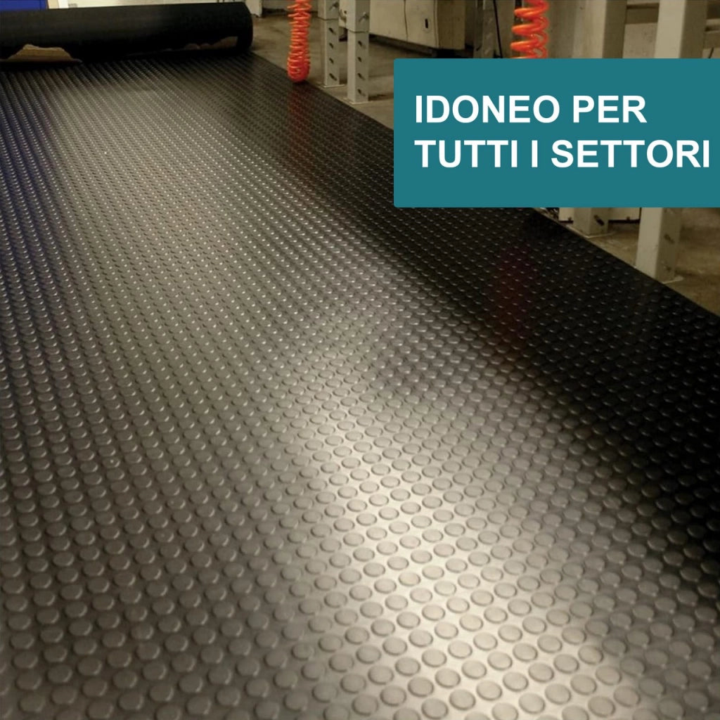 1mt x 5mt Pavimento antiscivolo bolflex bullonato copripavimento bollato in pvc 1,2mm - GRIGIO CHIARO