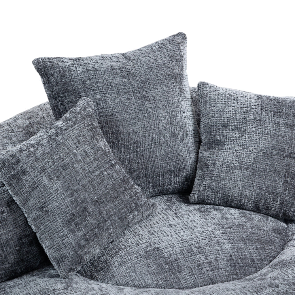 Divano Poltrona Gaming con Cuscini ¨C MINIMAL ¨C Grigio, Tessuto Chenille