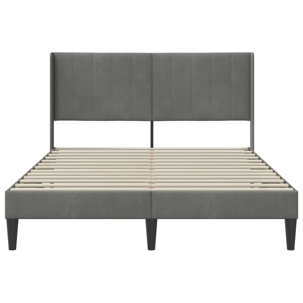 Letto matrimoniale | Letto per adulti | Struttura del letto Grigio Scuro 160 x 200 cm Velluto