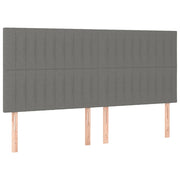 Testiera | Testata Grigio Scuro 180x5x118/128 cm Tessuto