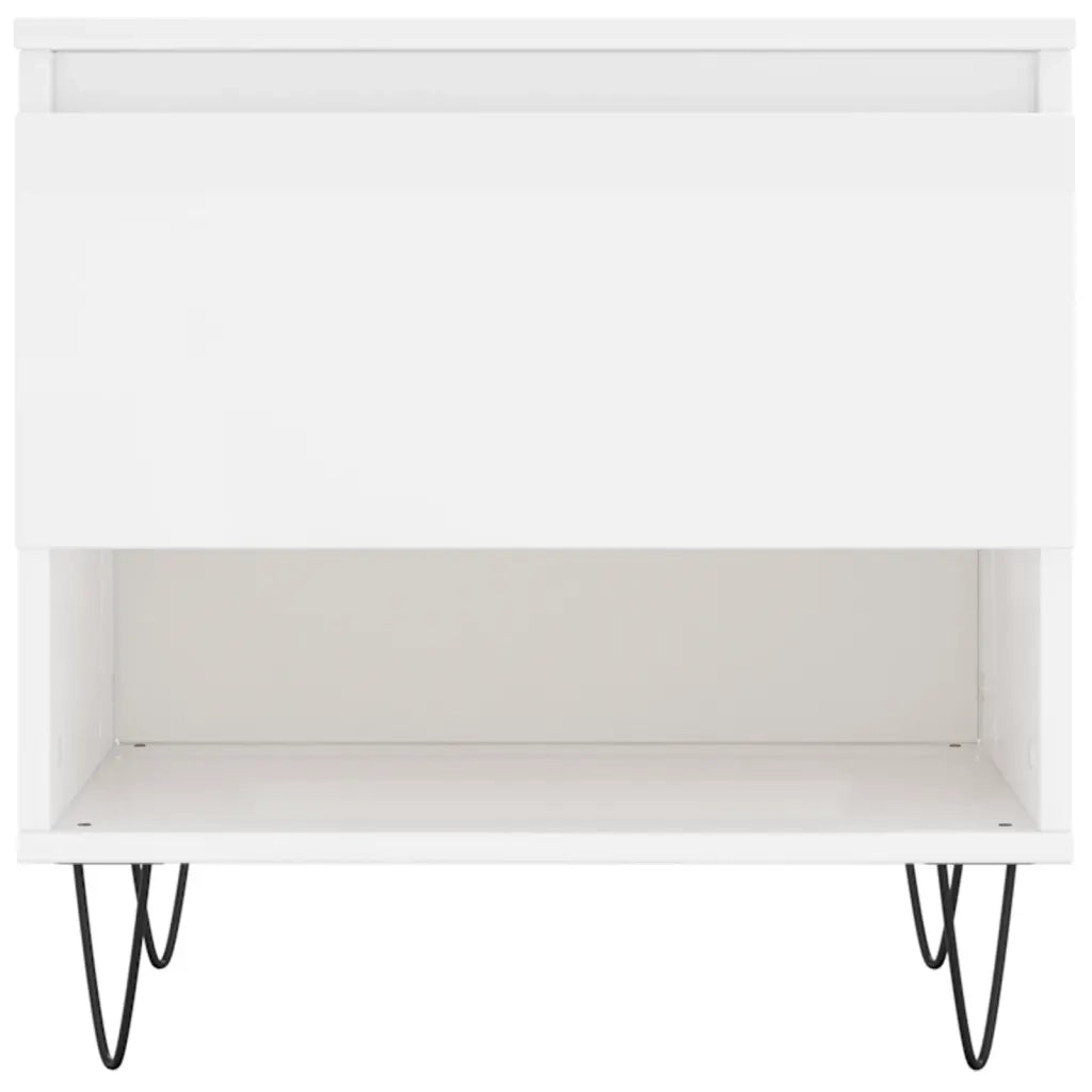 2 pz Tavolini salotto | Tavolino da caff¨¨ | Tavolino da Soggiorno Bianco Lucido 50x46x50cm Legno Multistrato