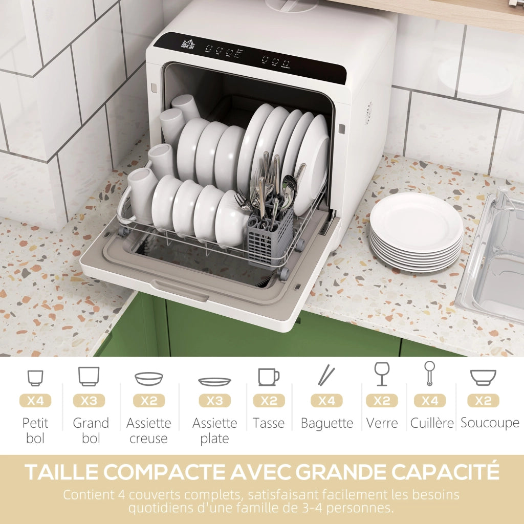 Lavastoviglie Mini 4 Coperti 5 Programmi ¨C Minimal ¨C Bianco 45x44x45.8 cm
