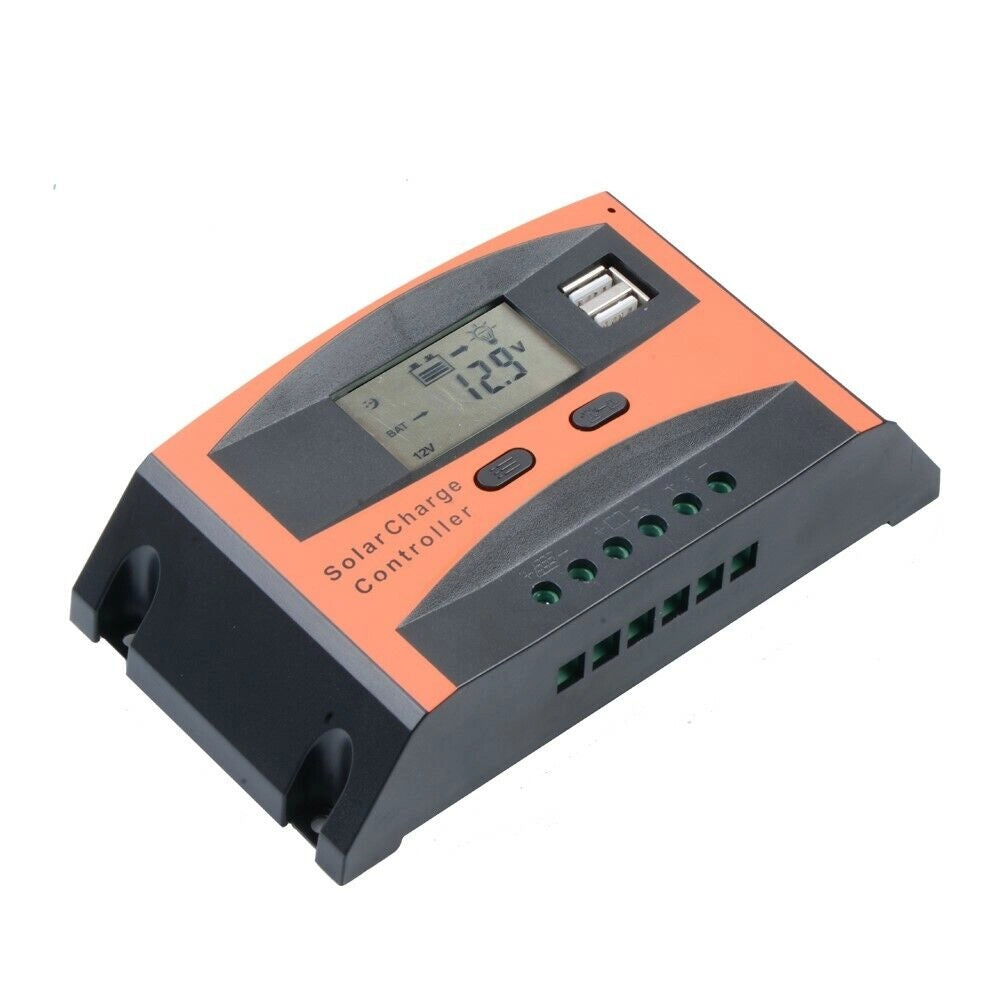 Regolatore di carica 30A per pannello solare 12/24V display LCD USB Art.80692