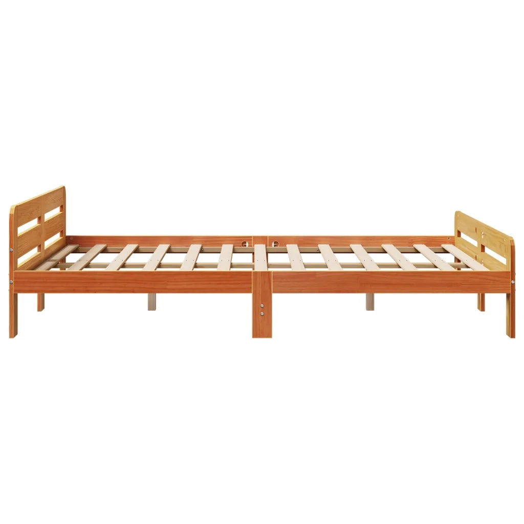 Letto matrimoniale | Letto per adulti | Letto senza Materasso Marrone Cera 160x200 cm in Legno di Pino