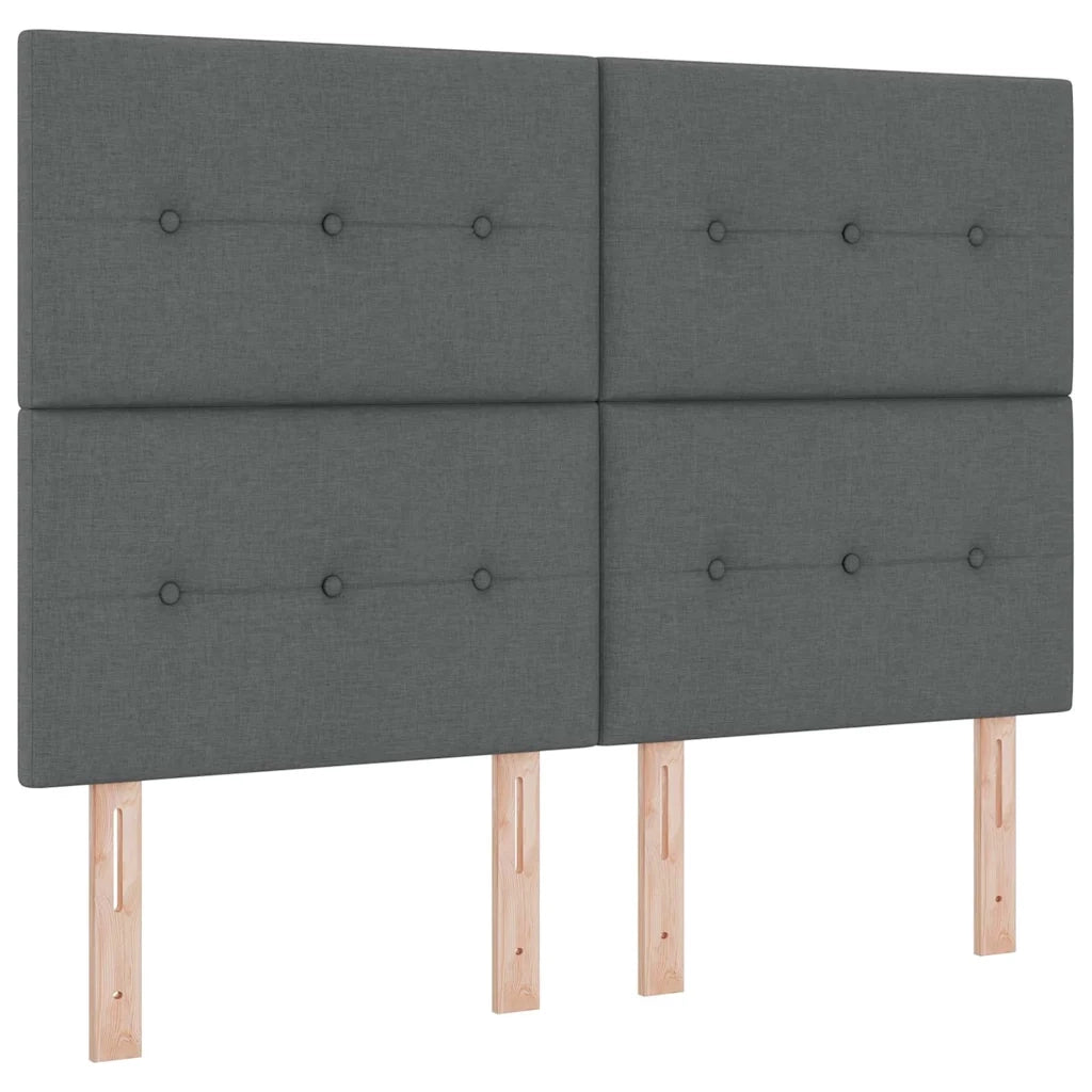 Letto a molle con materasso Grigio scuro 200 x 140 cm Tessuto 3340754