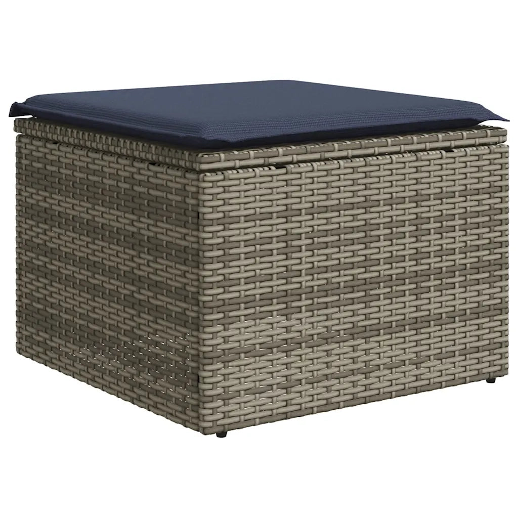 Set Divani da Giardino 13 pz con Cuscini Grigio in Polyrattan 3226593