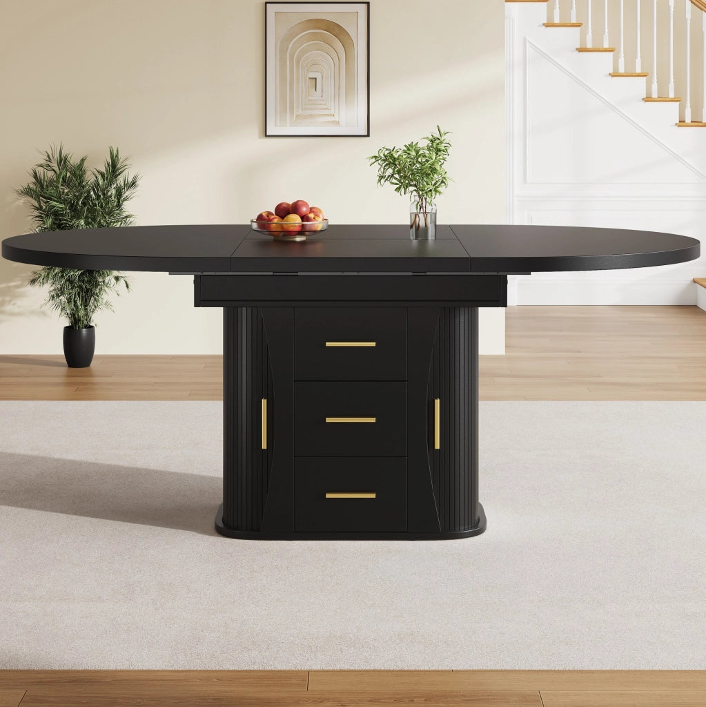 TAVOLO allungabile 118-158 cm MDF nero