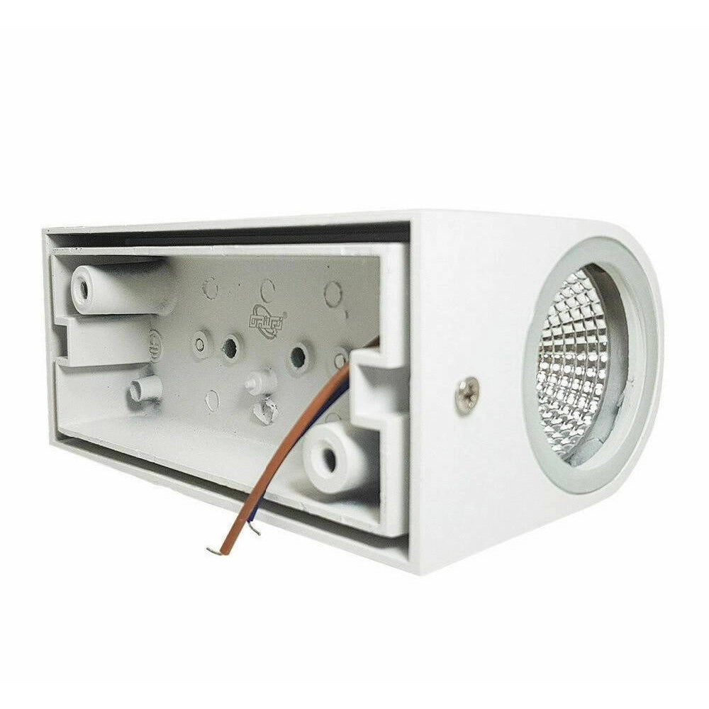 Trade Shop - Applique Doppia Luce Led 10w Nero Bianco Lampada Parete Up Down Faretto Esterno -