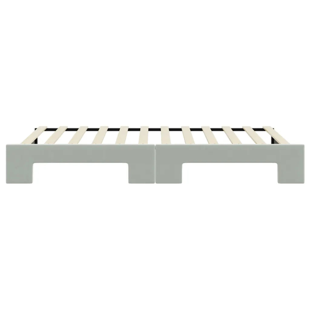 Divano Letto con Letto Estraibile Grigio Chiaro 90x200 Velluto 3196929